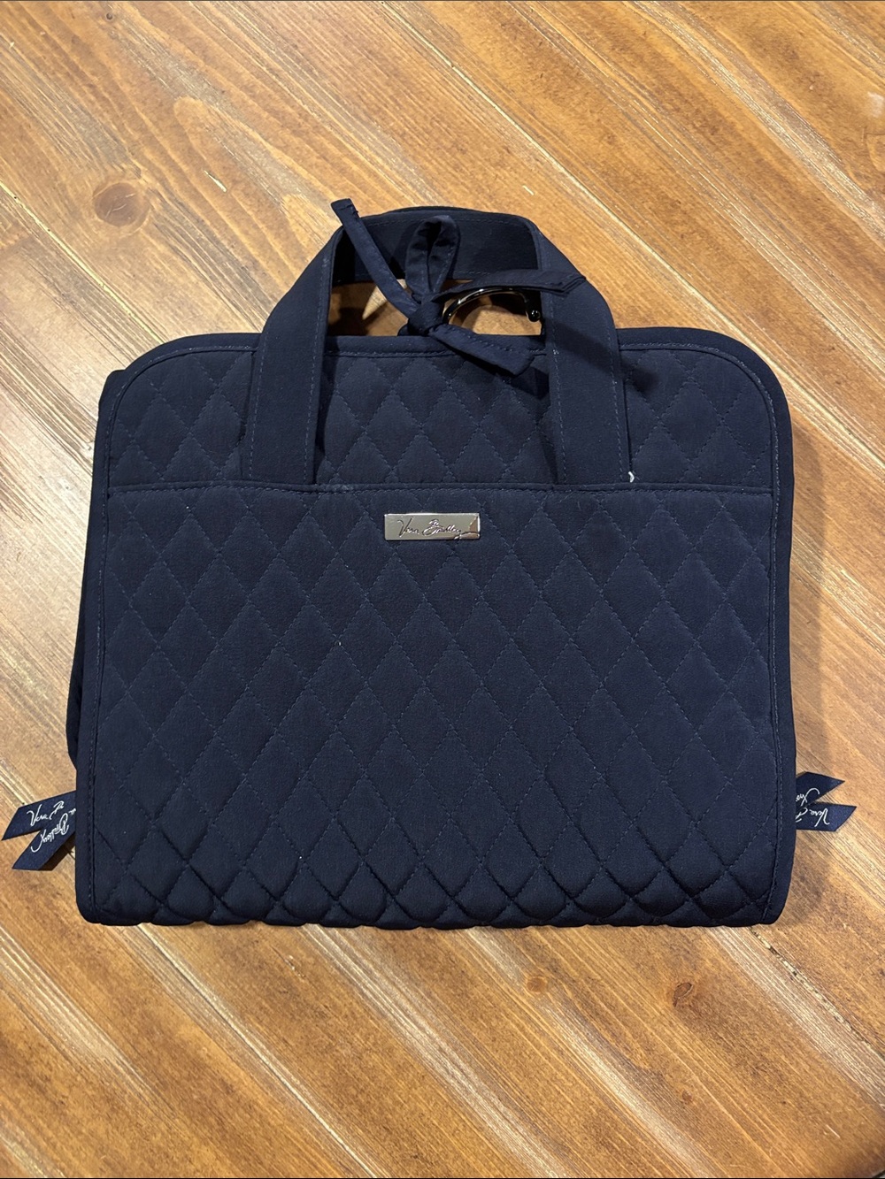 Vera Bradley Quilted Navy Travel Toiletry Bag/Tote